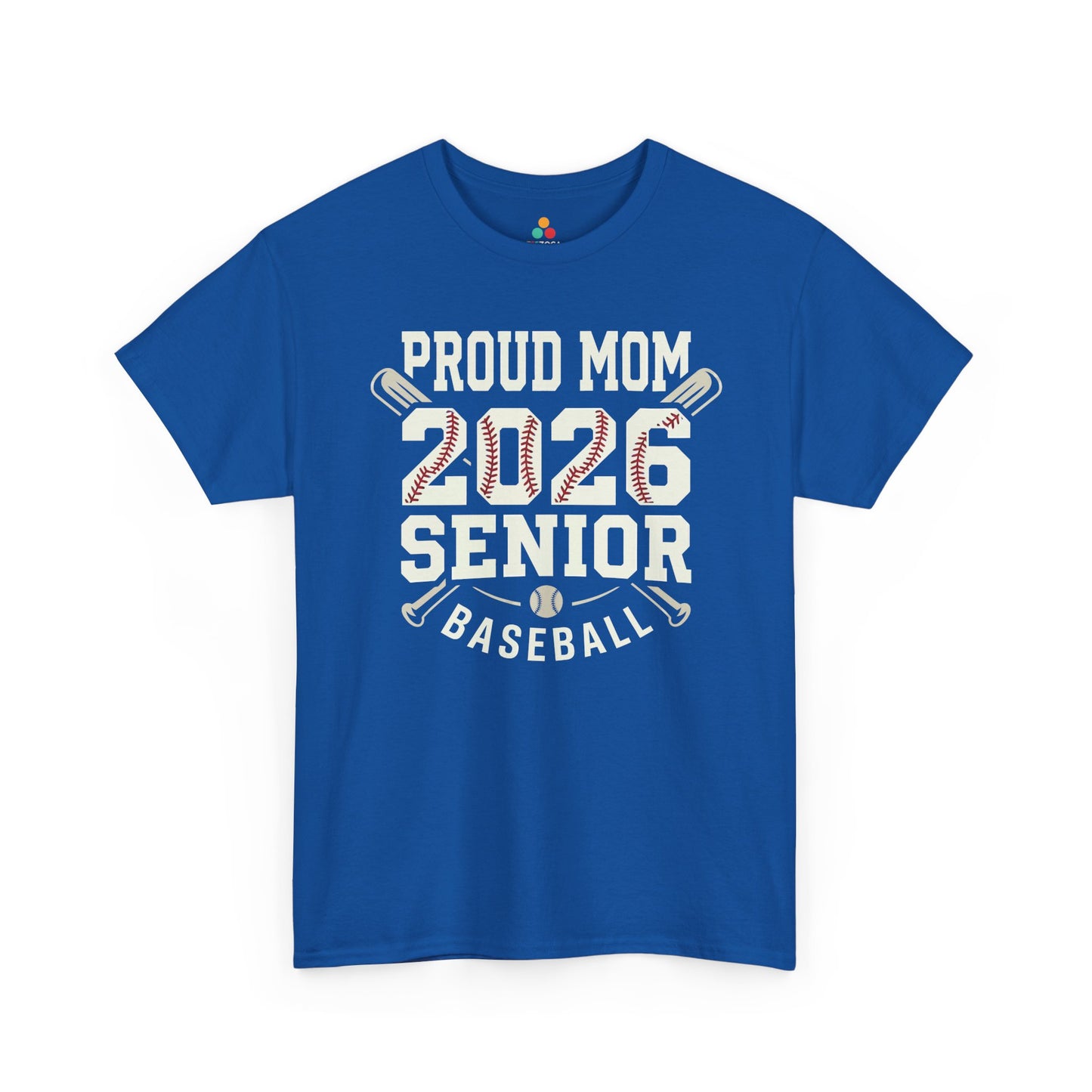 TEEZOCA t-shirt for Class of 2026 shirt buyers featuring Proud Mom text, senior baseball theme, and classic team spirit artwork.
