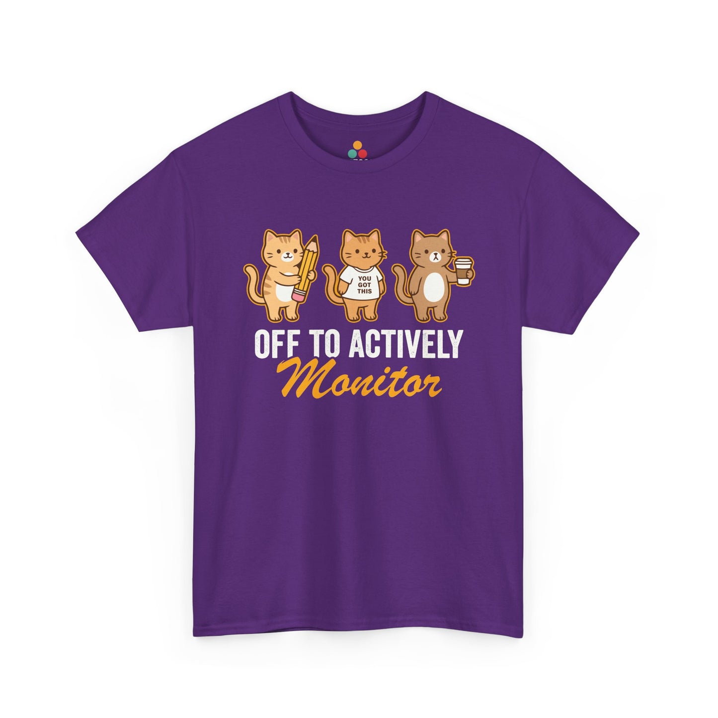 TEEZOCA t-shirt for cat mom shirt shoppers with cat lover shirt appeal and Off To Actively Monitor wording.
