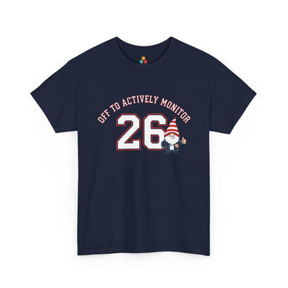 TEEZOCA t-shirt for funny elementary teacher shirt shoppers with a cute gnome and actively monitor classroom joke.
