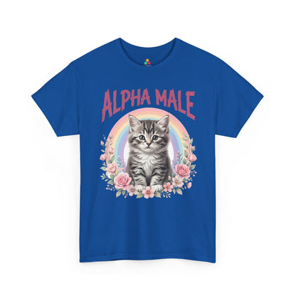 TEEZOCA t-shirt for funny shirt for boyfriend shoppers with ironic alpha male kitten art.
