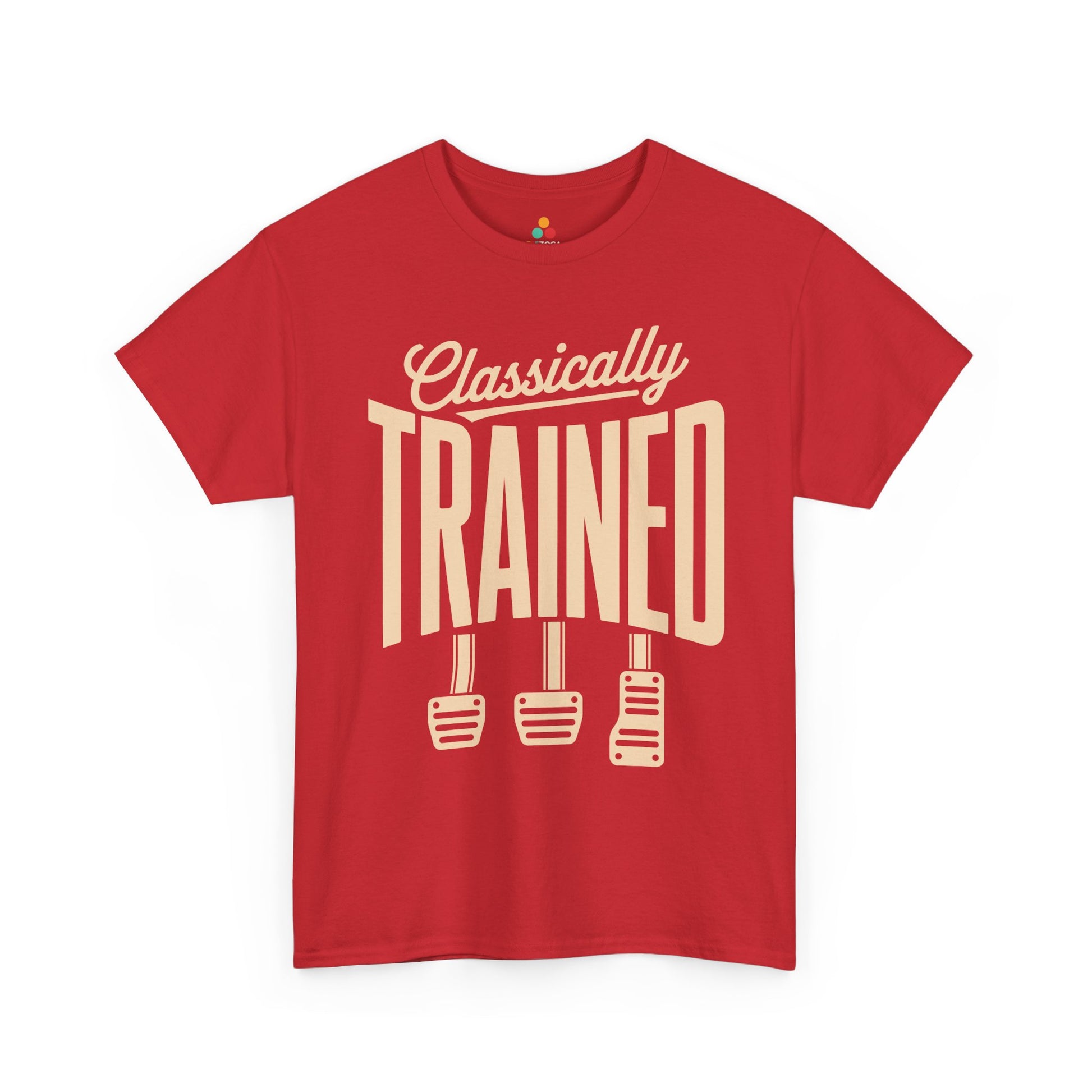 TEEZOCA t-shirt for gift for car guy shoppers with funny gearhead shirt attitude and manual pedal graphics.
