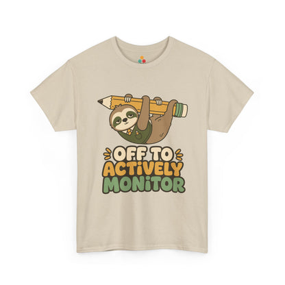 TEEZOCA t-shirt for sloth gift shoppers with playful teacher appreciation shirt wording and pencil artwork.
