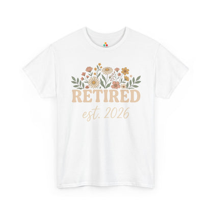 Retired Est 2026 Floral Unisex T-shirt Aesthetic Retirement Gift Shirt | TEEZOCA 