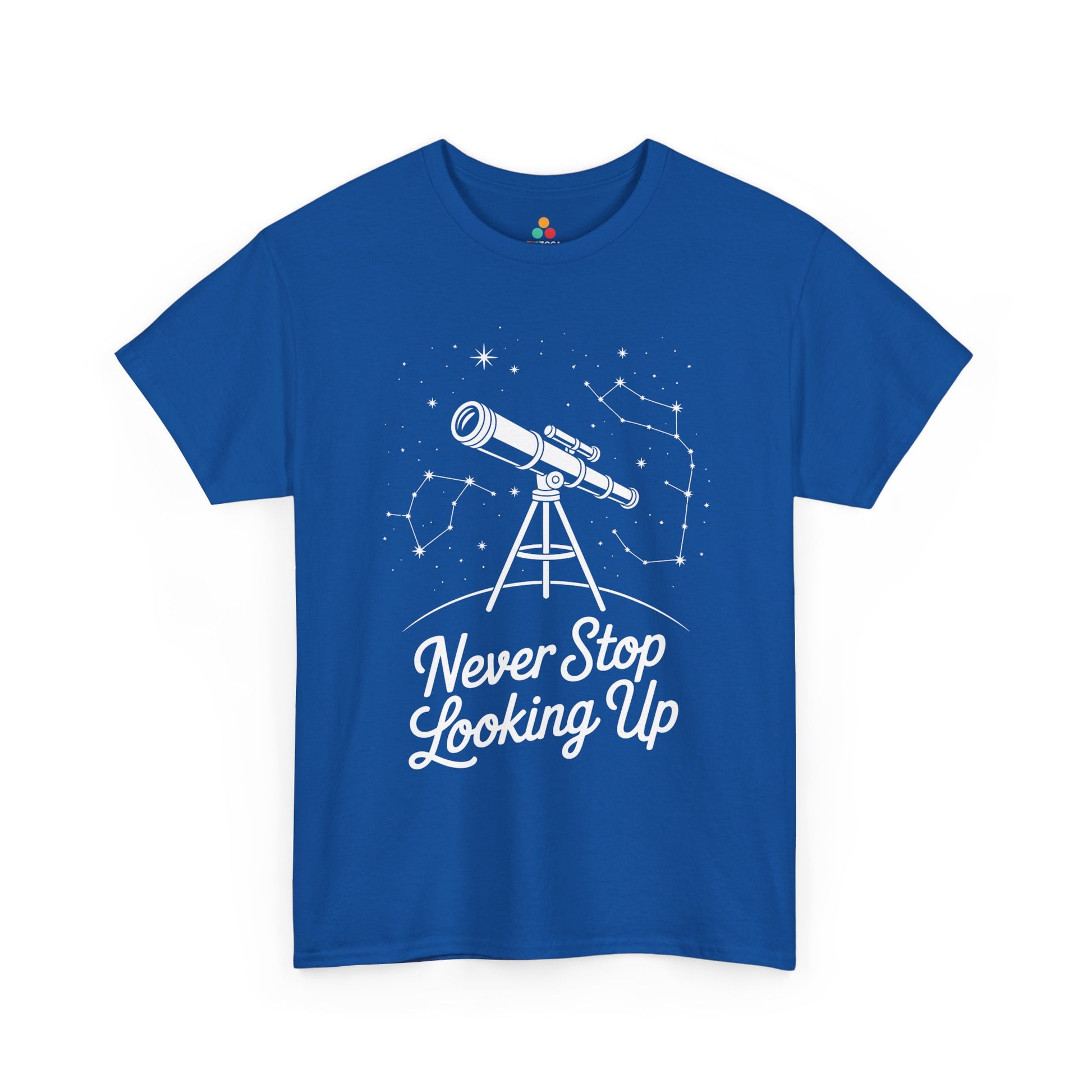 Never Stop Looking Up Telescope Unisex T-shirt | TEEZOCA 