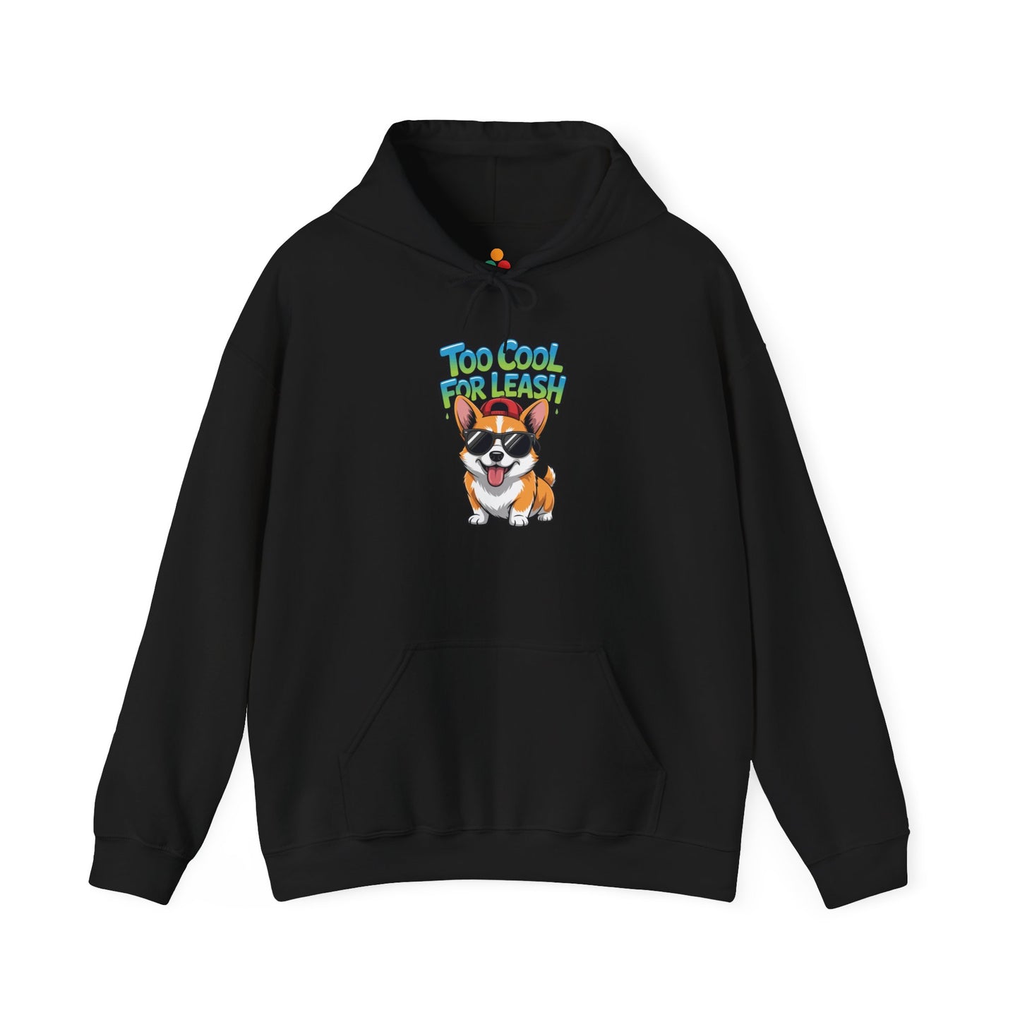 Too Cool For Leash Corgi Graphic Unisex Heavy Blend Hoodie | TEEZOCA 