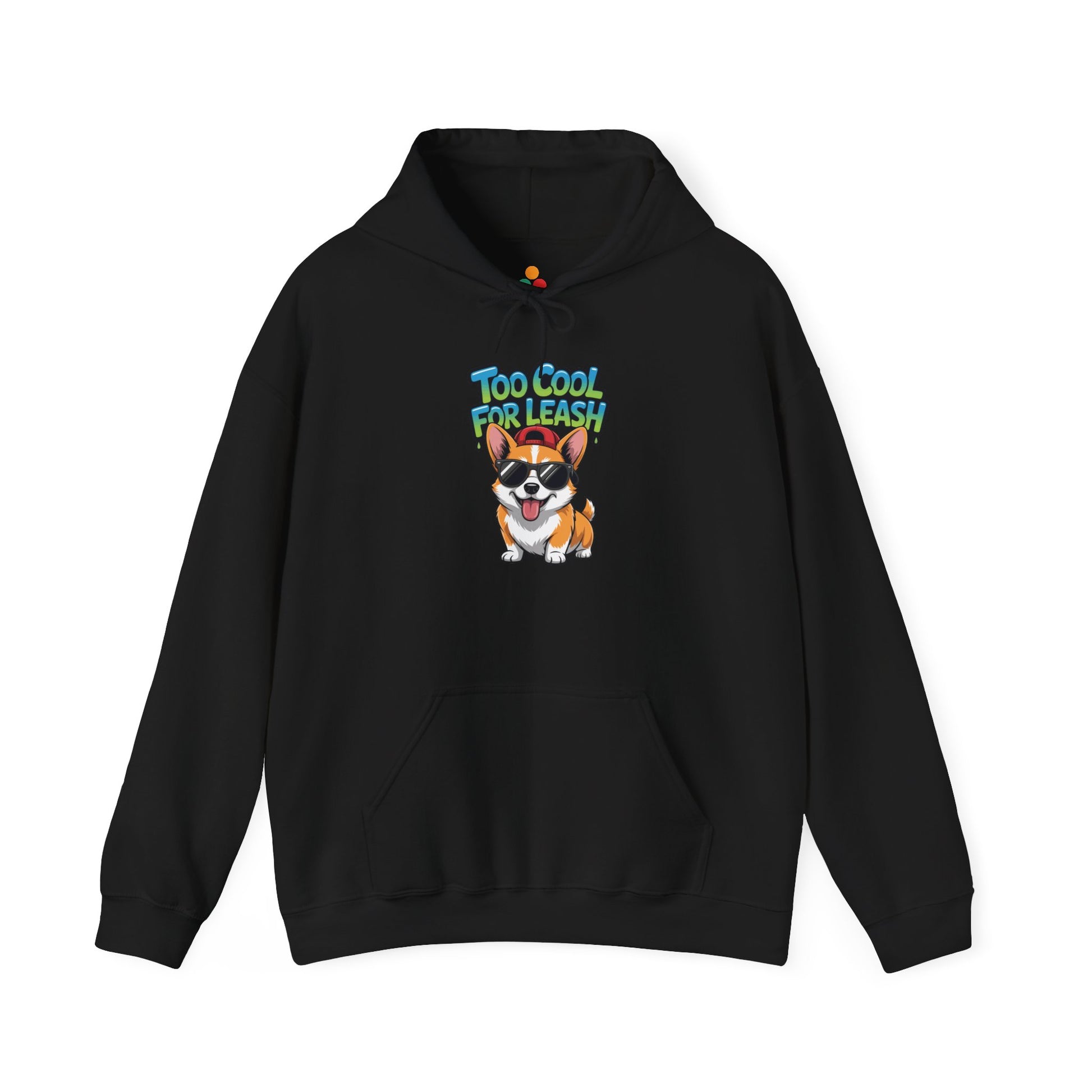Too Cool For Leash Corgi Graphic Unisex Heavy Blend Hoodie | TEEZOCA 