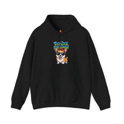 Too Cool For Leash Corgi Graphic Unisex Heavy Blend Hoodie | TEEZOCA 