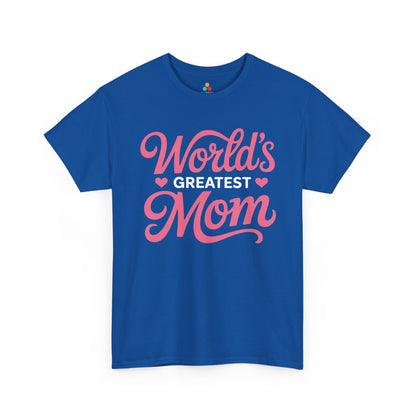 World’s Greatest Mom Women's T-shirt Mother's Day Gift Pink Script | TEEZOCA 