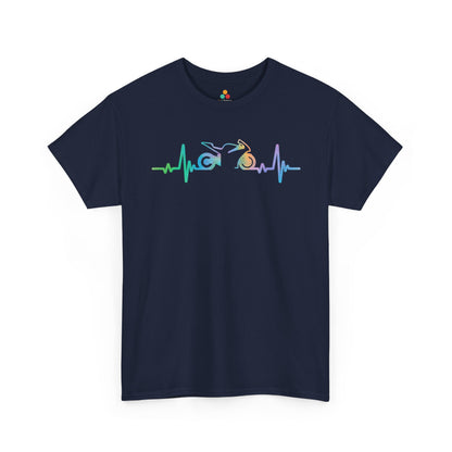 Motorcycle Heartbeat Rider Graphic Unisex T-shirt | TEEZOCA 