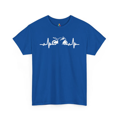 Minimalist Motorcycle Heartbeat Graphic Unisex T-shirt | TEEZOCA 