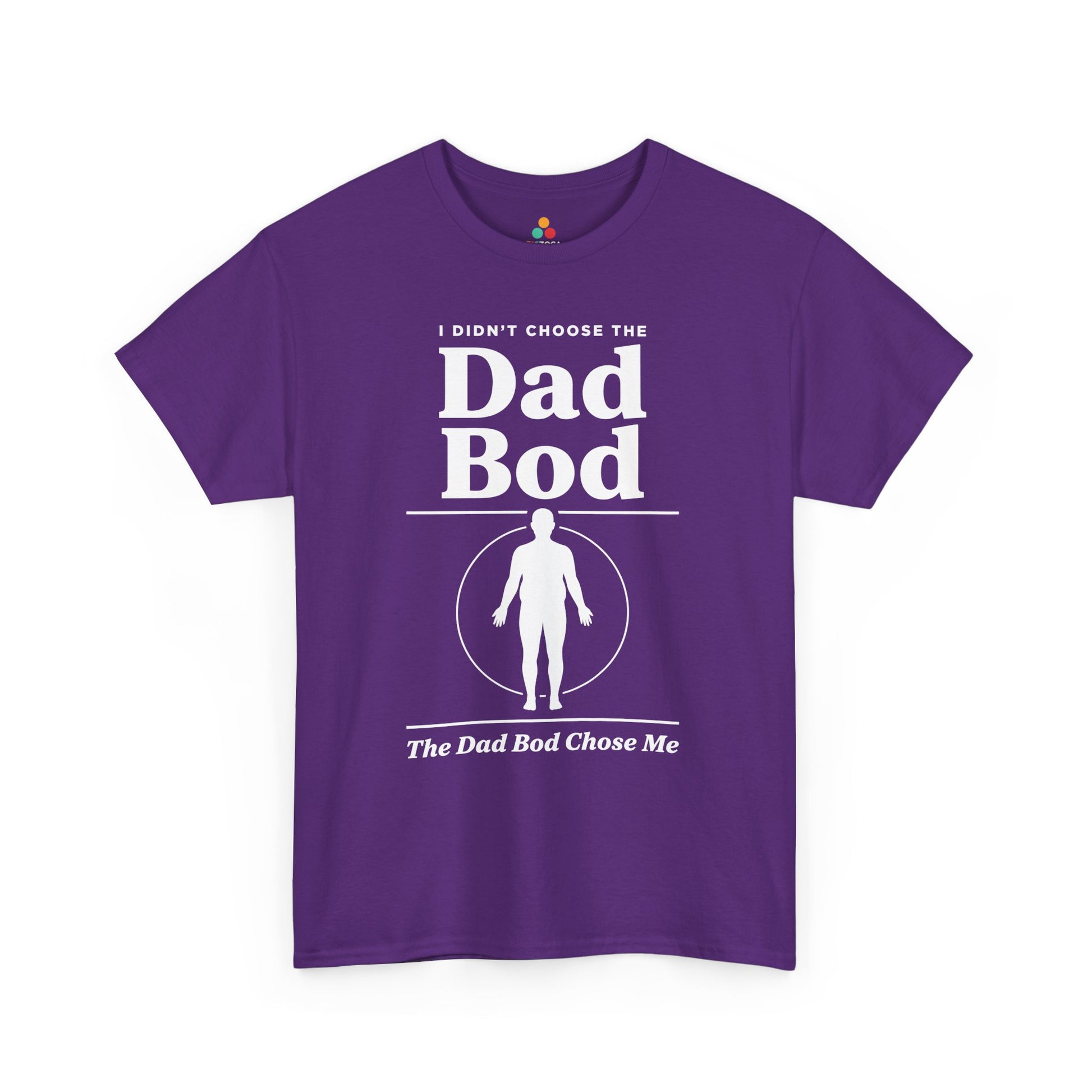 TEEZOCA unique dad shirts Unisex T-shirt with dad bod figure graphic and funny quote.
