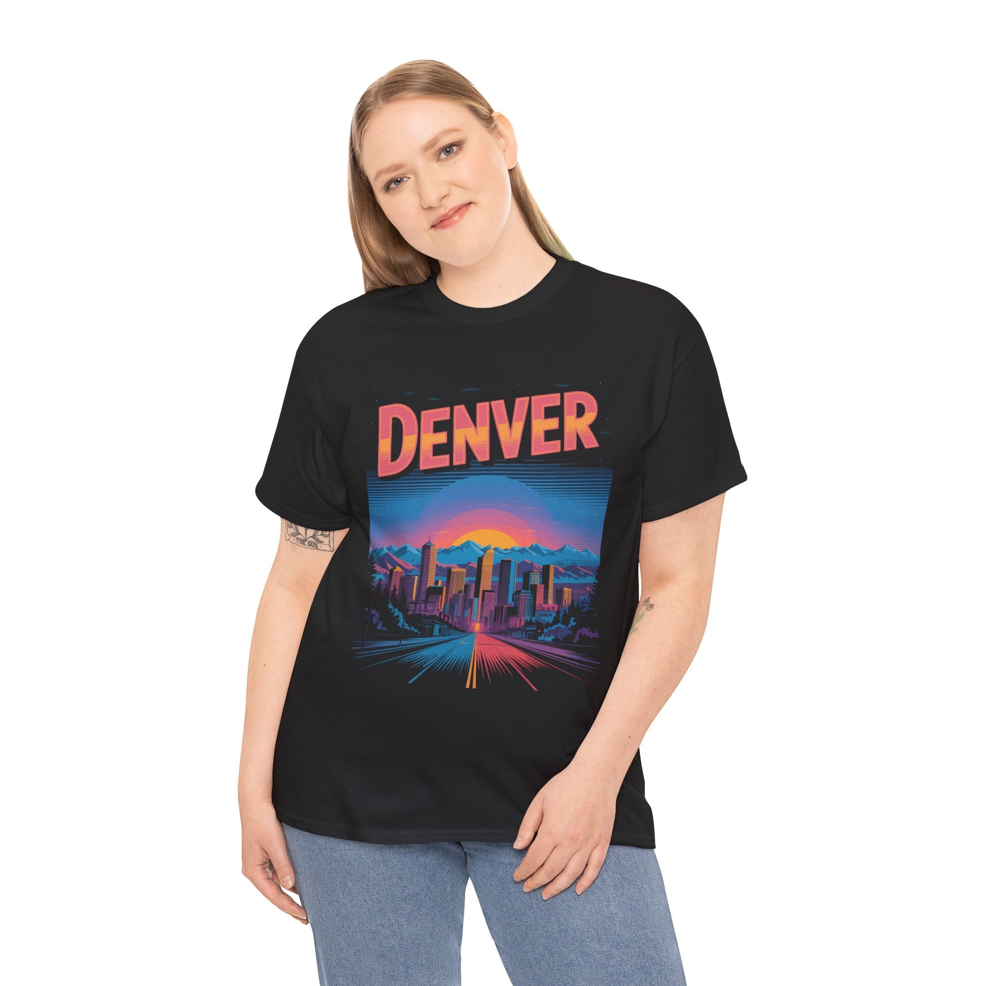 Denver Sunset Skyline Unisex T-shirt Mountain City Streetwear Art | TEEZOCA 
