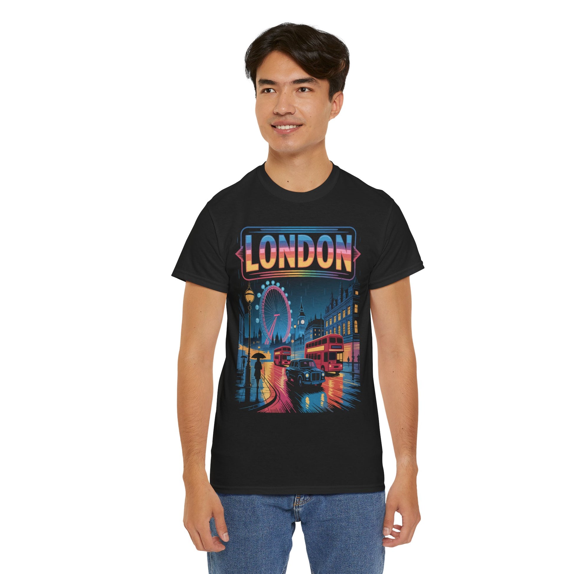 London City Night Unisex T-shirt Streetwear Graphic Urban Travel Style | TEEZOCA 