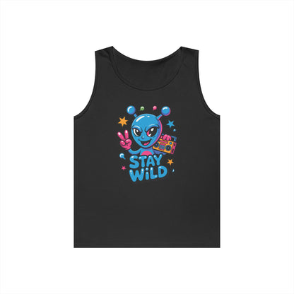 Stay Wild Alien Boombox Street Art Unisex Tank Top for Summer Vibes | TEEZOCA 