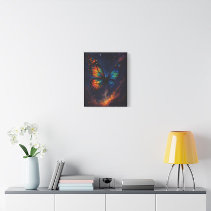 TEEZOCA vibrant galaxy butterfly wall art styled in a modern living space.