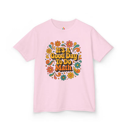 TEEZOCA vintage style math school Kids T-shirt It’s A Good Day To Do Math Retro Floral Kids T-shirt | TEEZOCA 