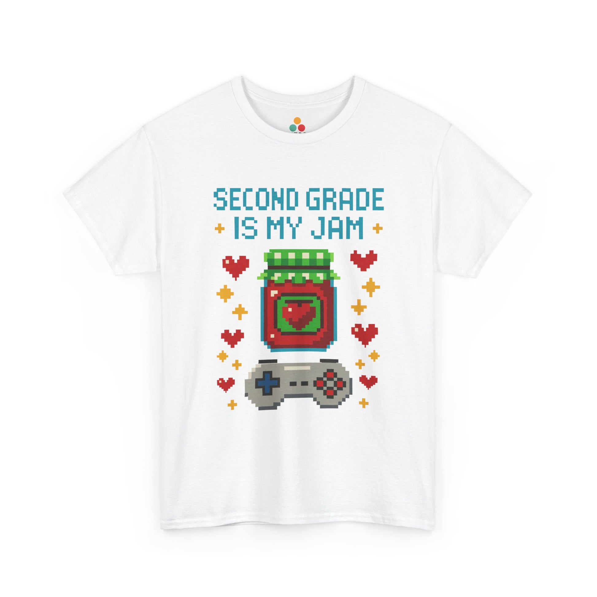 TEEZOCA white Second Grade Is My Jam Gamer T-Shirt – Back to School Teacher Gift