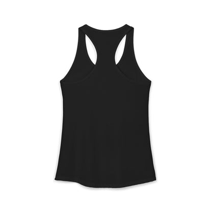 TEEZOCA women’s tank top featuring bold fearless typography design Black tank top on a white background