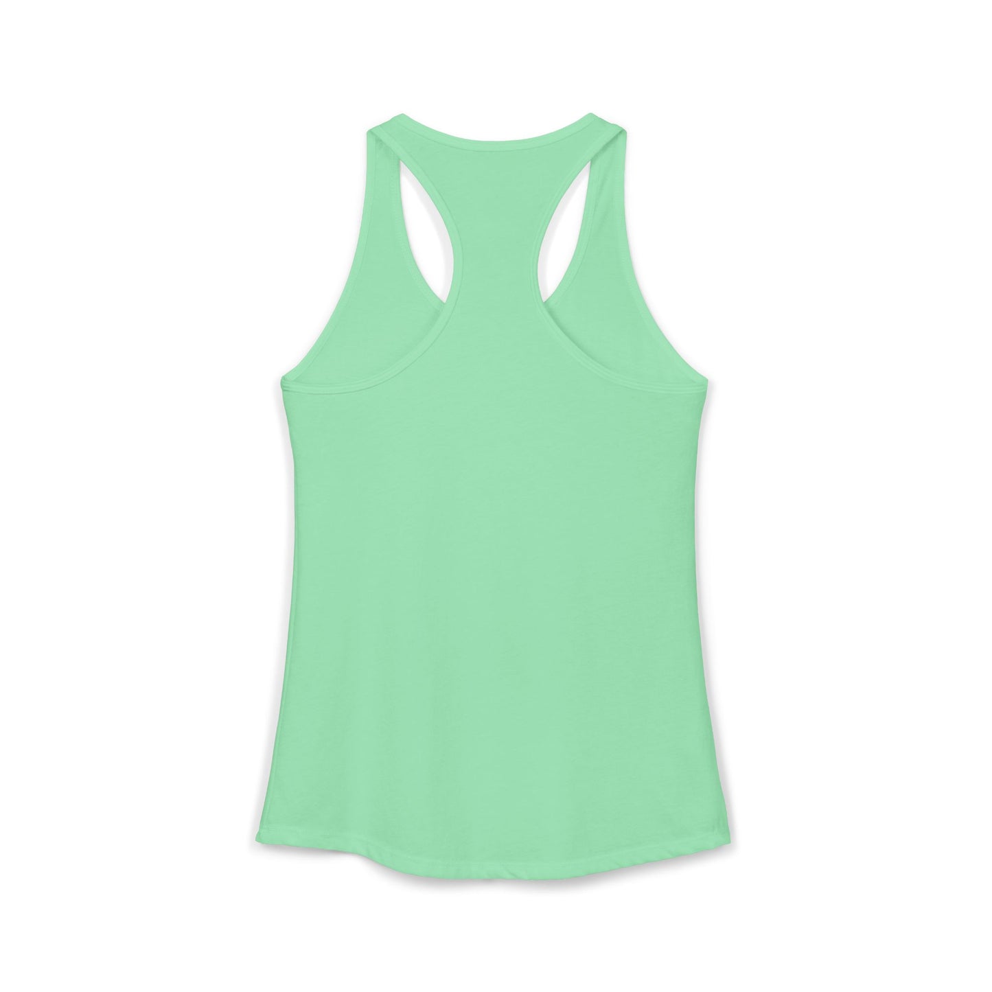 TEEZOCA women’s tank top featuring colorful girl power graphic Mint green tank top on a white background