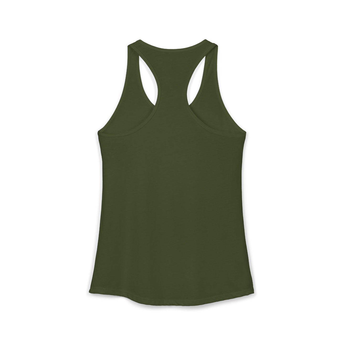 TEEZOCA women’s tank top featuring paws-itively rad cat design Green tank top on a white background