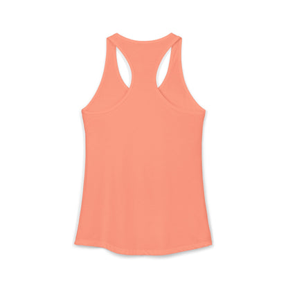 TEEZOCA women’s tank top showcasing nature-inspired self-growth quote design Coral tank top on a white background