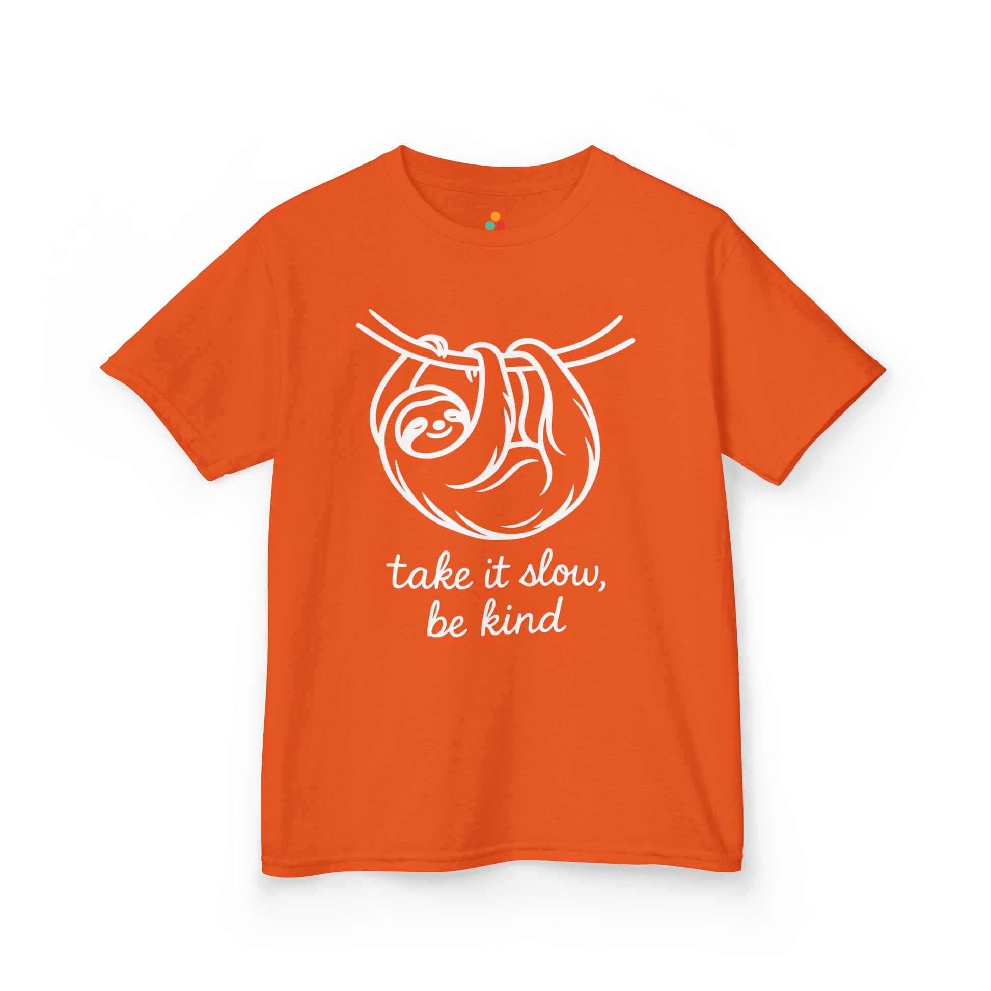 Take It Slow Be Kind Orange Unity Day Kids T-shirt | TEEZOCA Take It Slow Be Kind sloth orange Unity Day Kids T-shirt
