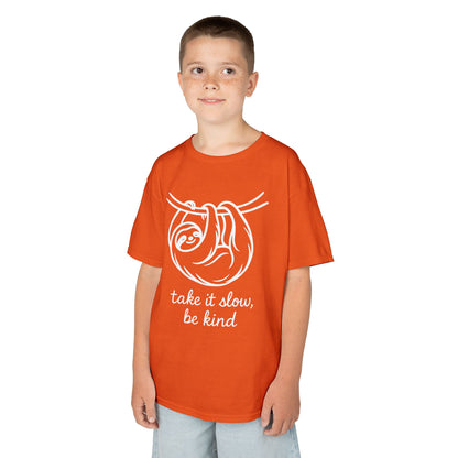 Take It Slow Be Kind Orange Unity Day Kids T-shirt | TEEZOCA be kind orange awareness sloth graphic Kids T-shirt