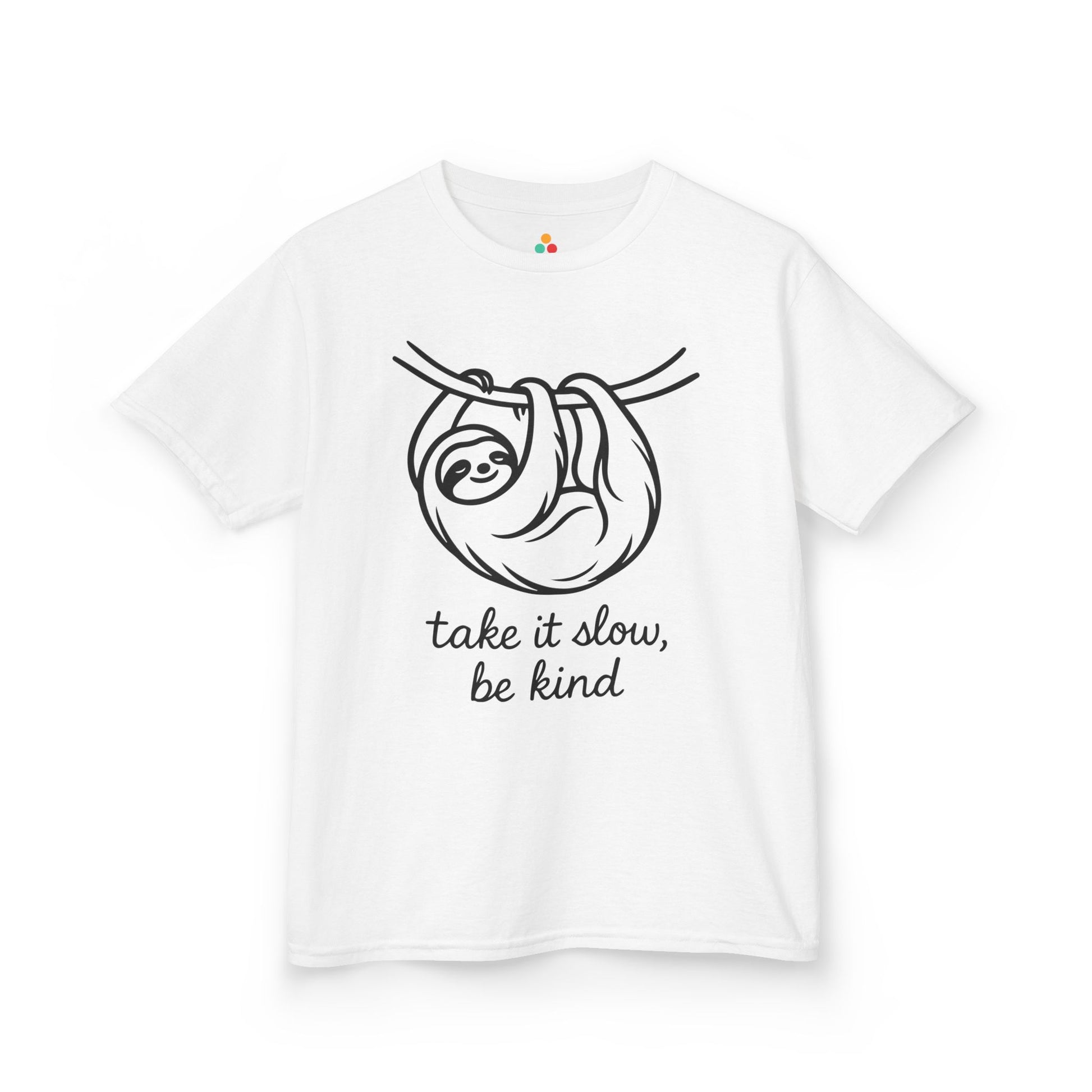 Take It Slow Be Kind Orange Unity Day Kids T-shirt | TEEZOCA cute sloth be kind orange school awareness Kids T-shirt