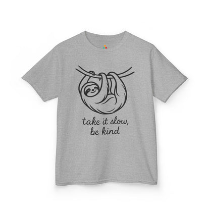 Take It Slow Be Kind Orange Unity Day Kids T-shirt | TEEZOCA take it slow be kind sloth graphic Kids T-shirt