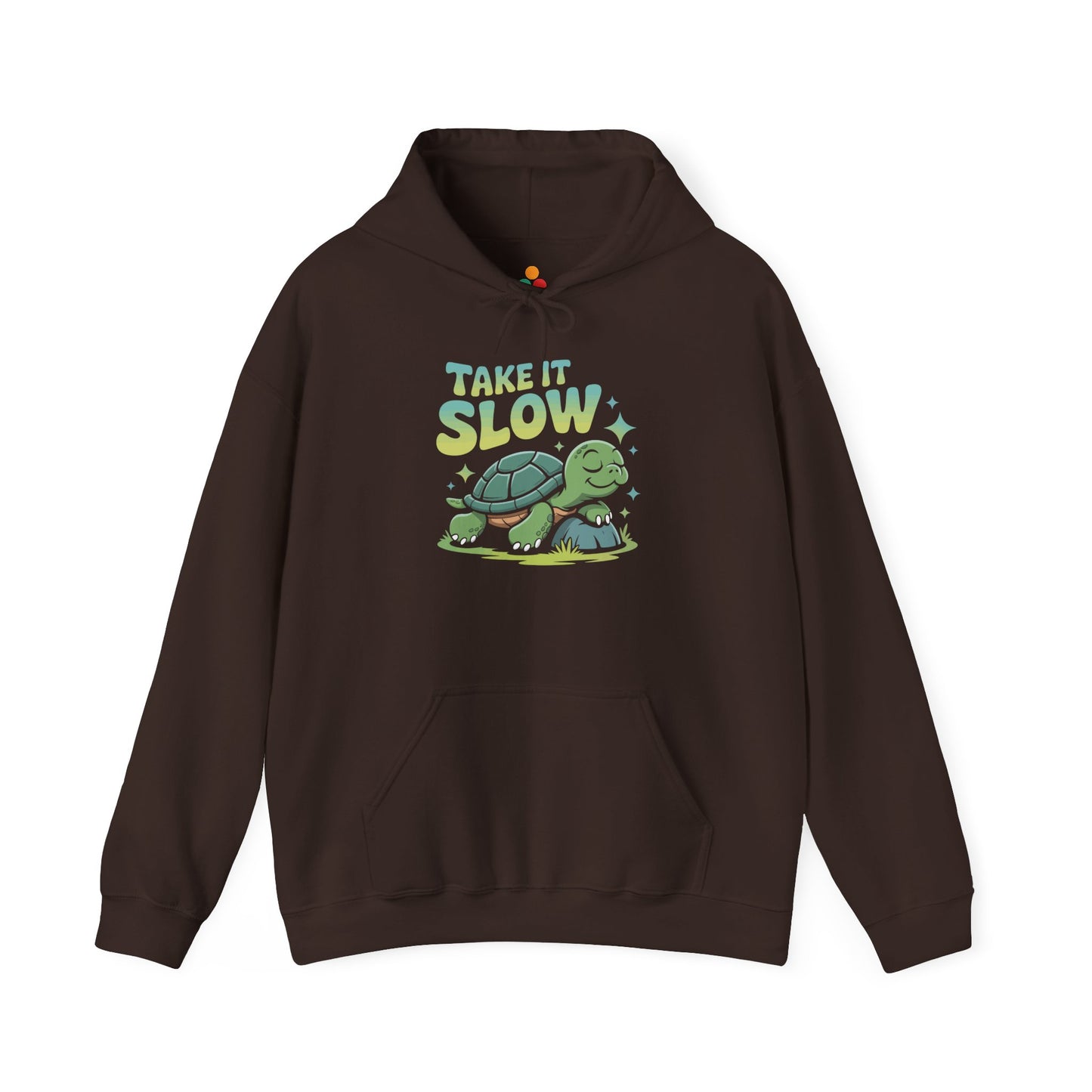Take It Slow Turtle Illustration Unisex Heavy Blend Hoodie | TEEZOCA slow living turtle Unisex Heavy Blend Hoodie cozy aesthetic