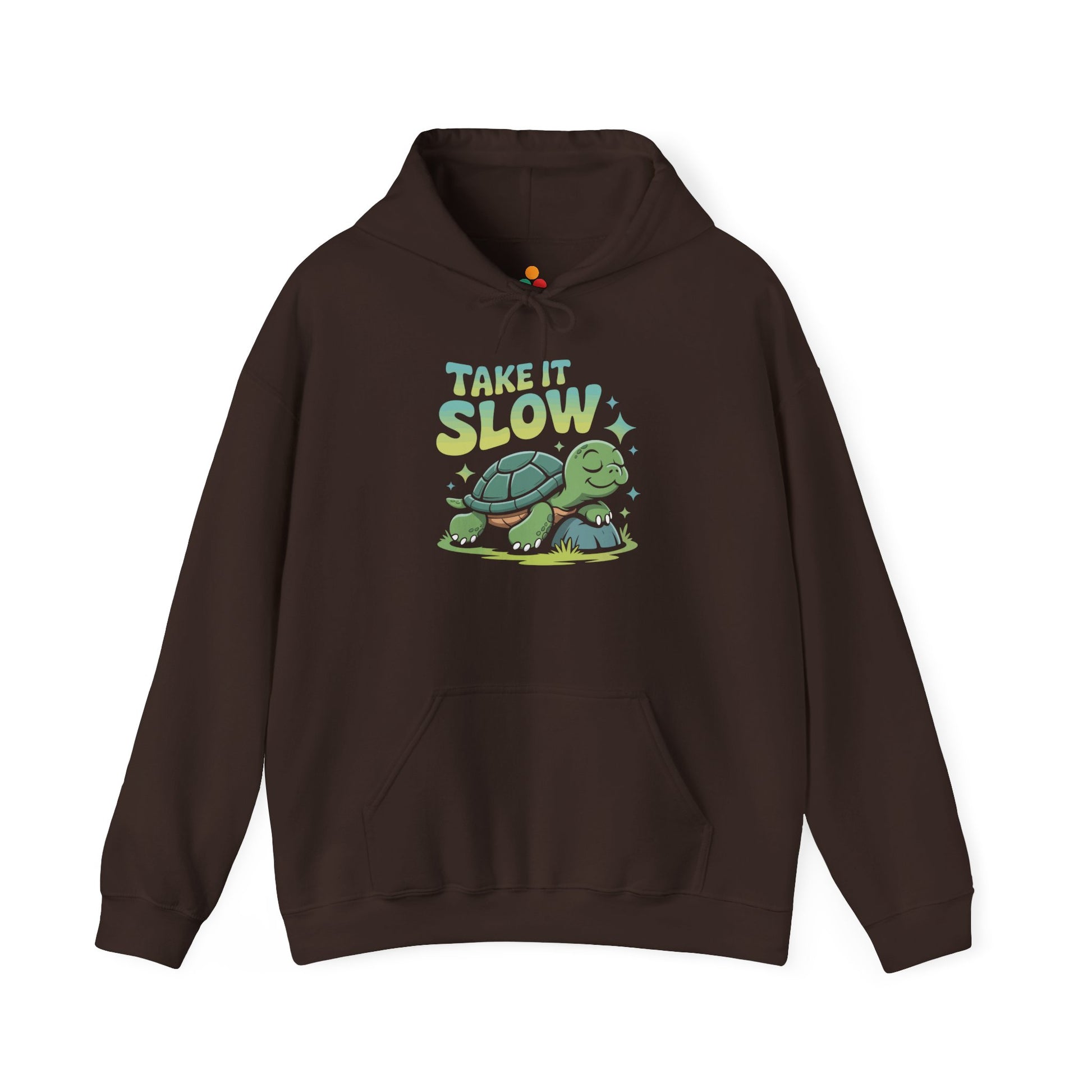 Take It Slow Turtle Illustration Unisex Heavy Blend Hoodie | TEEZOCA slow living turtle Unisex Heavy Blend Hoodie cozy aesthetic