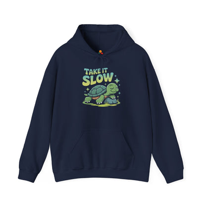 Take It Slow Turtle Illustration Unisex Heavy Blend Hoodie | TEEZOCA take it slow turtle Unisex Heavy Blend Hoodie illustration