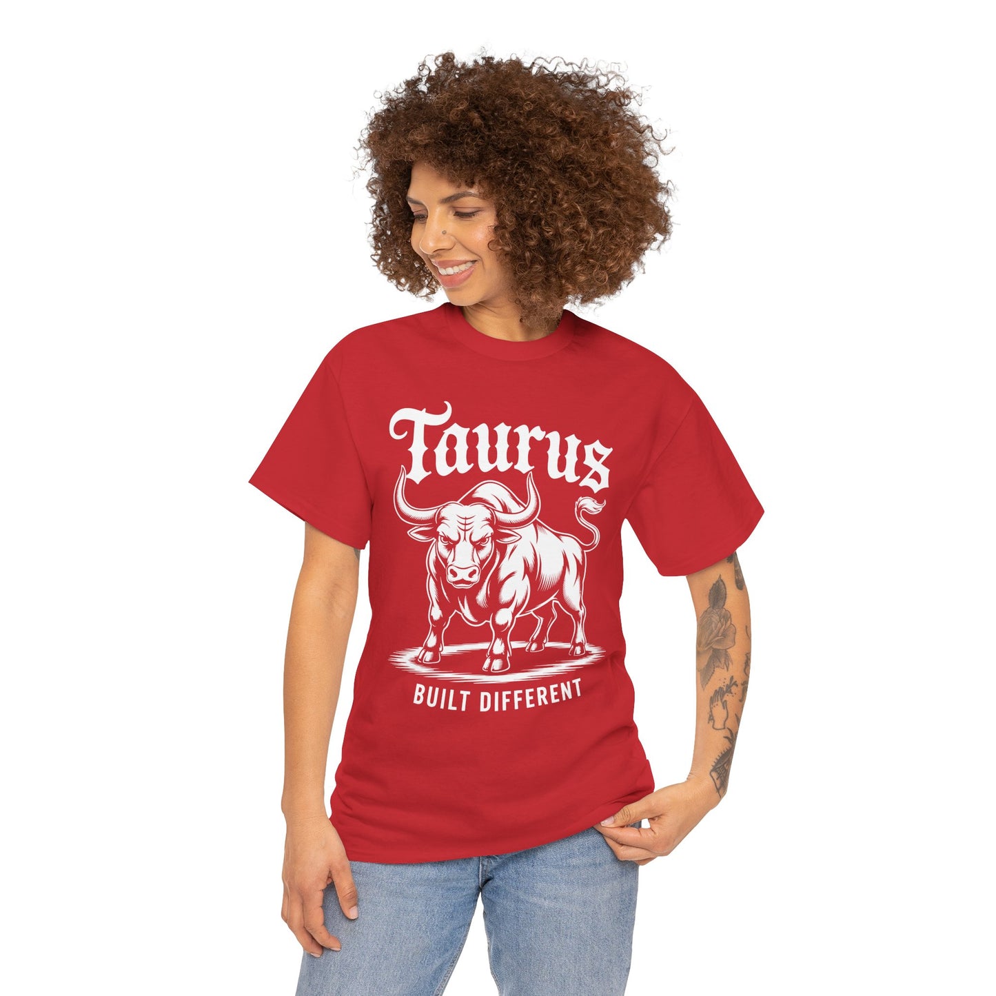 Taurus Built Different Graphic Bull Unisex T-shirt Streetwear | TEEZOCA 