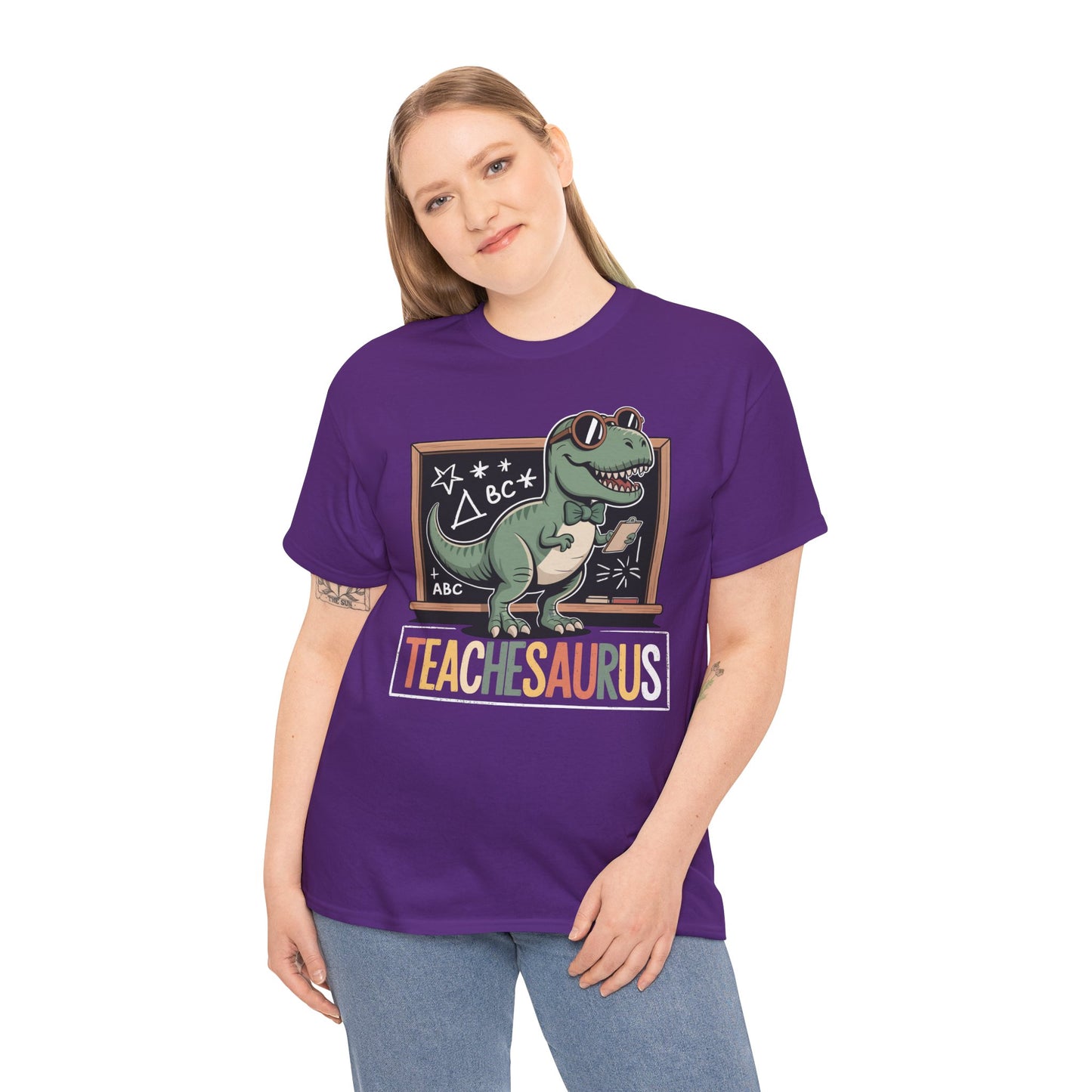 TeacheSaurus Funny Teacher Dinosaur Unisex T-shirt | TEEZOCA back to school dinosaur design Unisex T-shirt