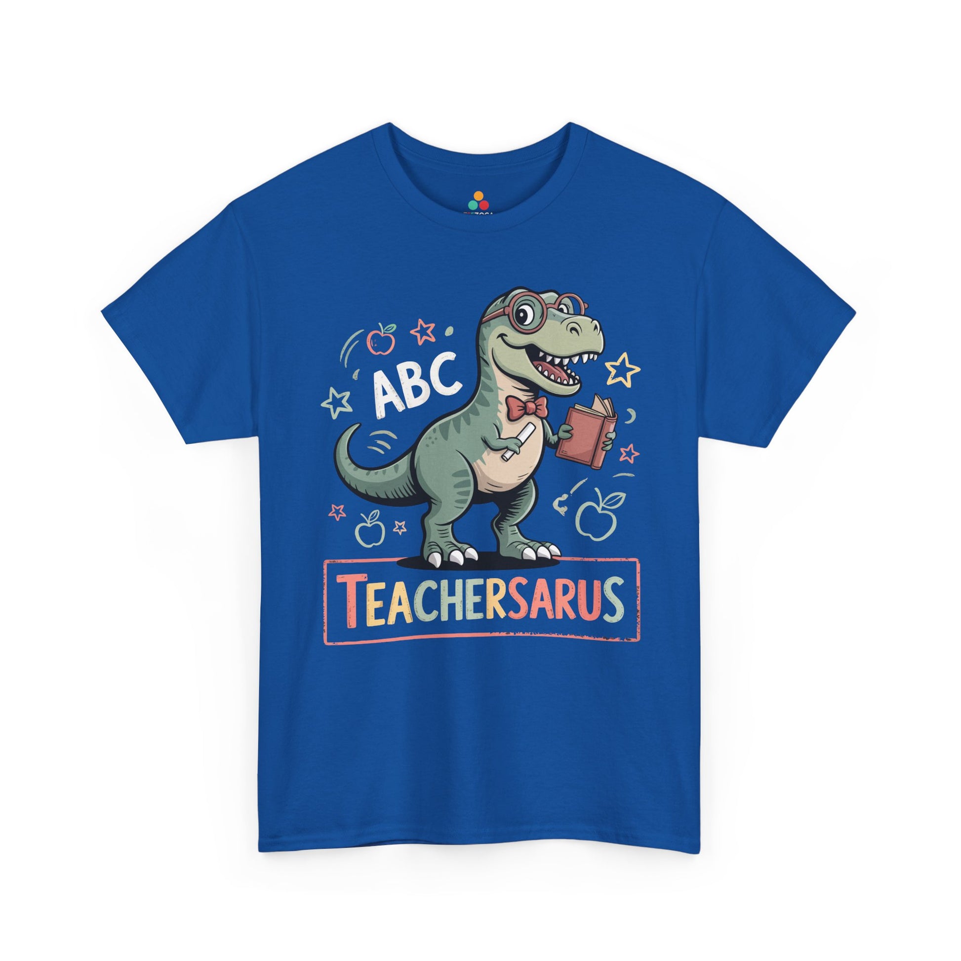 TeacherSaurus — Cute Dino Teacher ABC Back-to-School T-Shirt | TEEZOCA dinosaur with glasses teacher art Unisex T-shirt