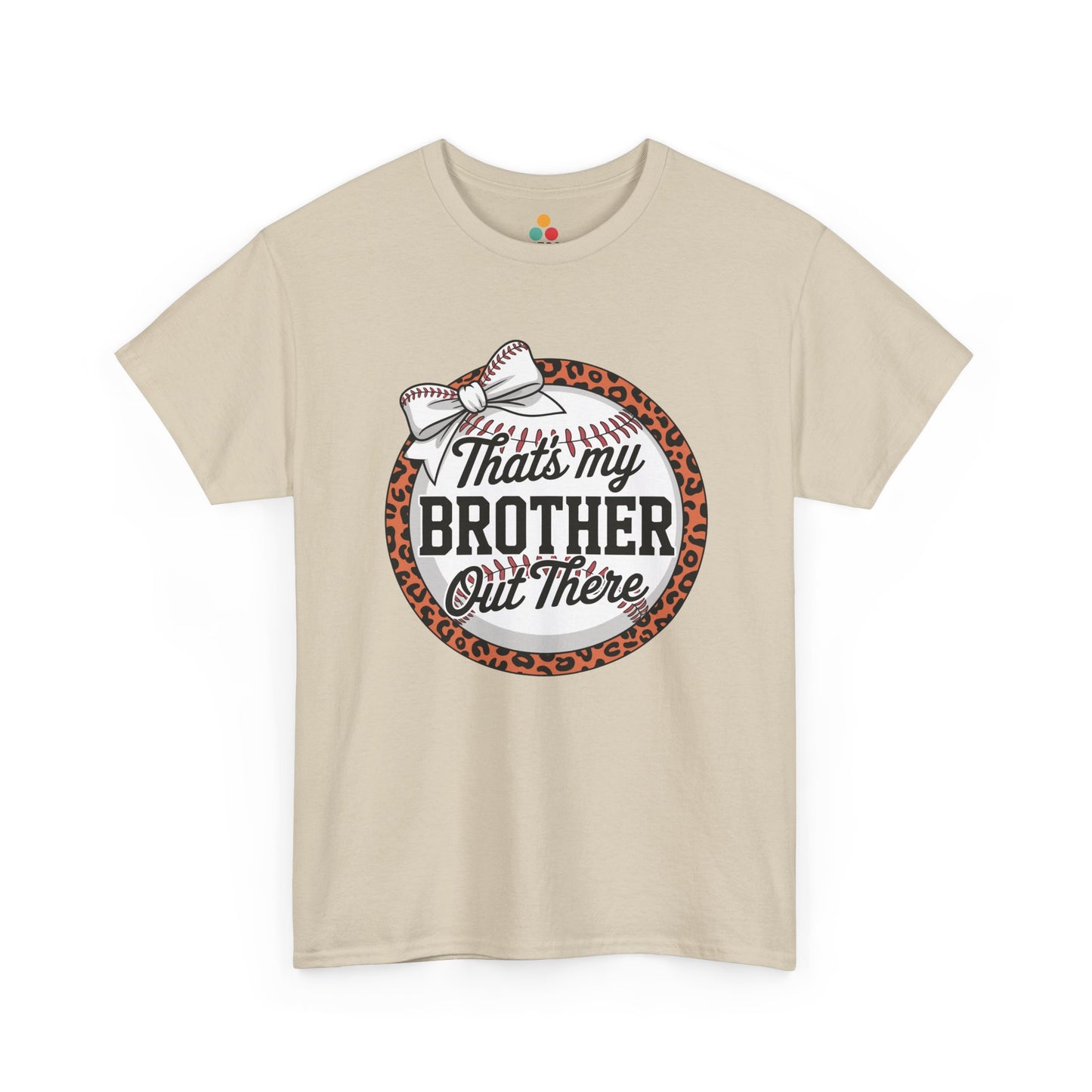 That's My Brother Out There Baseball T-Shirt – Leopard Print Sister Gift | TEEZOCA 