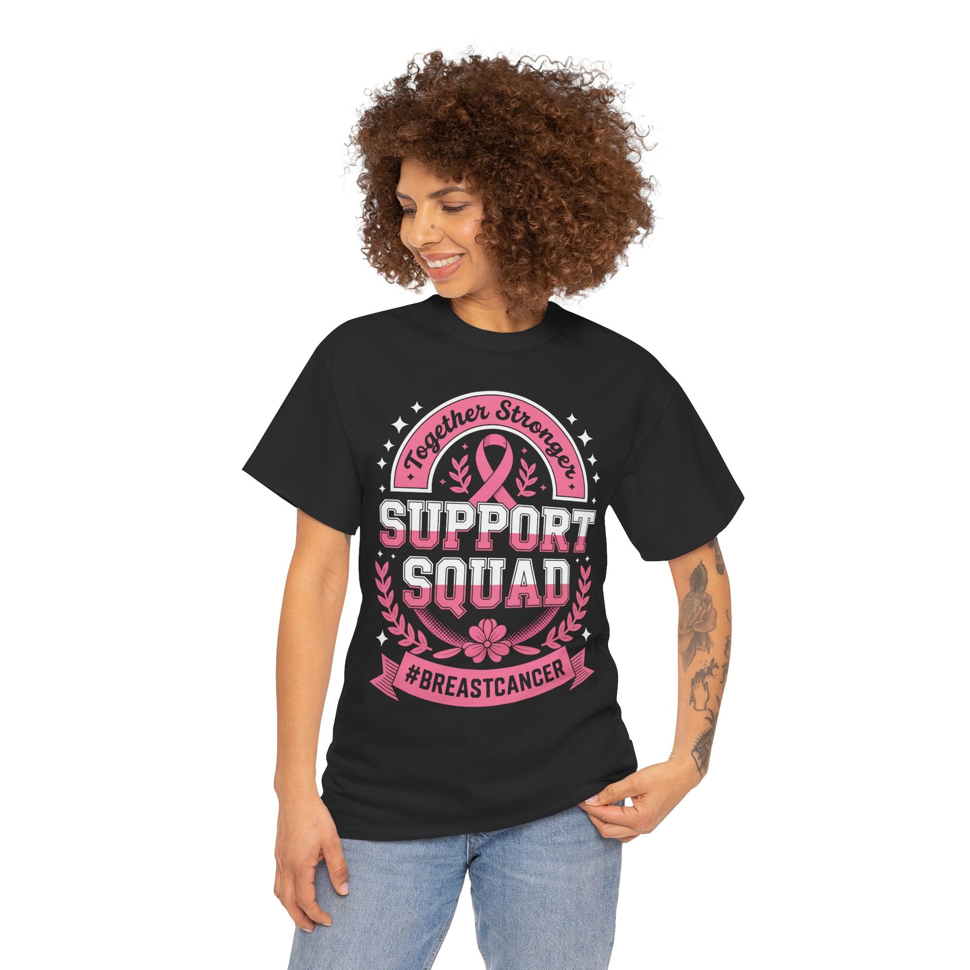 Together Stronger Support Squad Breast Cancer Awareness Unisex T-shirt | TEEZOCA 