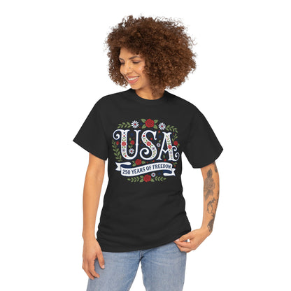 USA Shirt Women 4th of July T-shirt - TEEZOCA Floral 250 Gift
