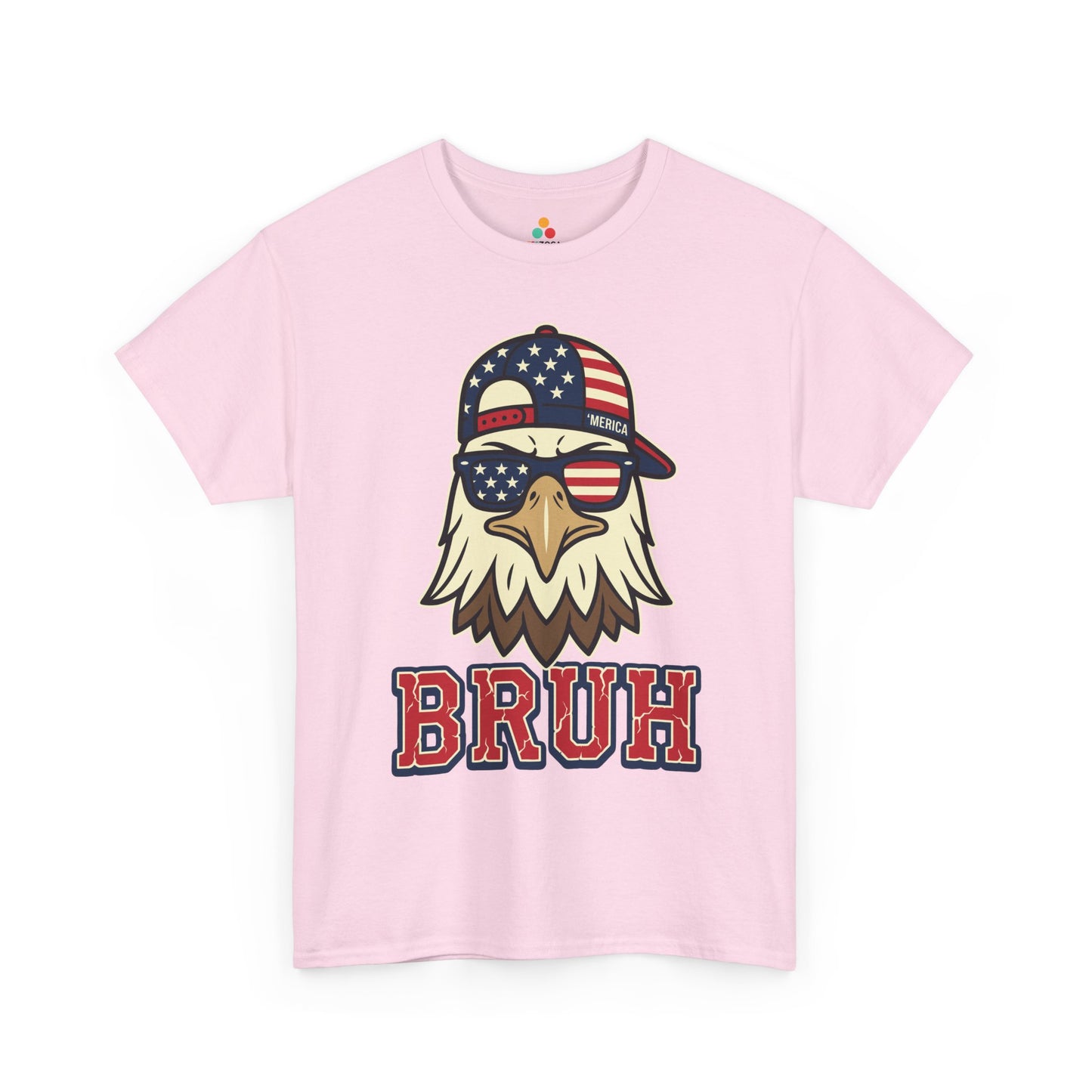 USA eagle shirt by TEEZOCA with a patriotic eagle graphic, Merica hat, and loud BRUH slogan for Independence Day parties.
