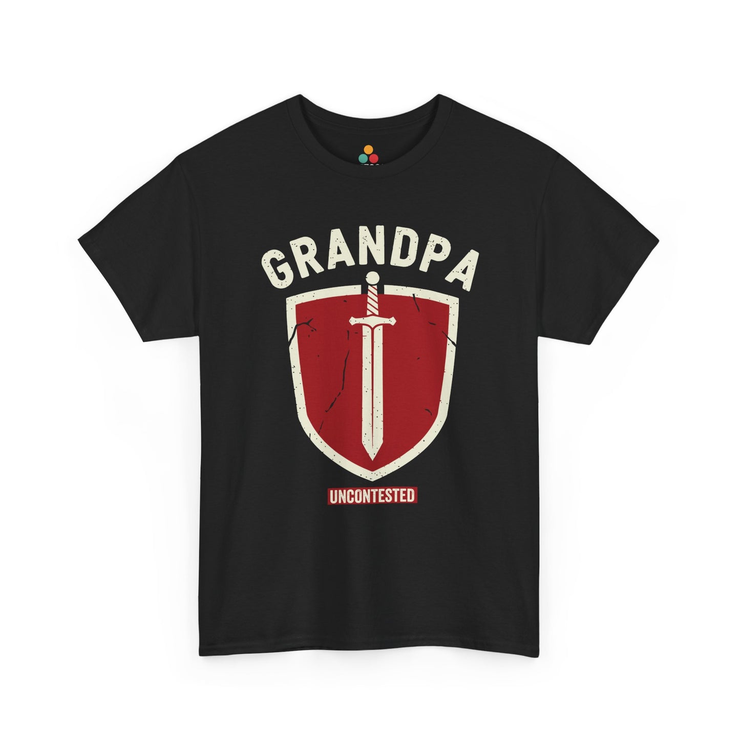 Uncontested Grandpa Black T-Shirt – Heroic Shield Graphic | TEEZOCA 