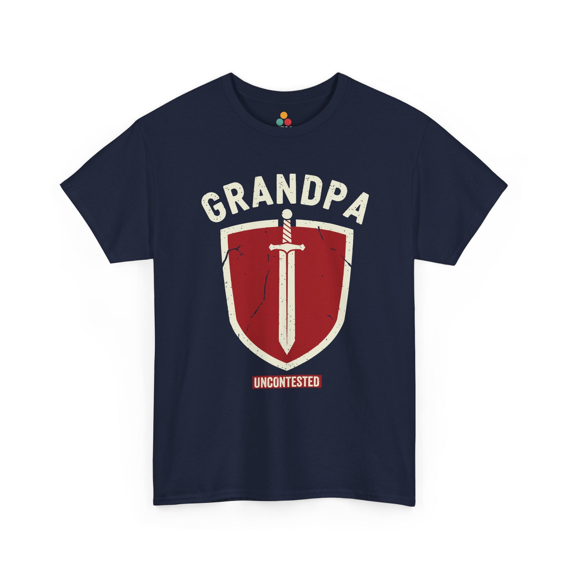 Uncontested Grandpa Navy Blue T-Shirt – Heroic Shield Graphic | TEEZOCA 
