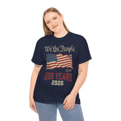 We The People USA 250th Anniversary t-shirt by TEEZOCA with vintage flag art for 4th of July shirts.
