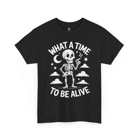What A Time To Be Alive Funny Skeleton Unisex T-shirt Streetwear | TEEZOCA What A Time To Be Alive skeleton graphic Unisex T-shirt edgy streetwear