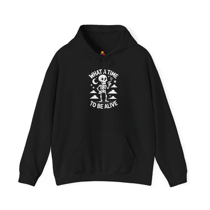 What A Time To Be Alive Skeleton Unisex Heavy Blend Hoodie | TEEZOCA 