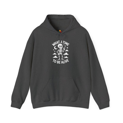 What A Time To Be Alive Skeleton Unisex Heavy Blend Hoodie | TEEZOCA 