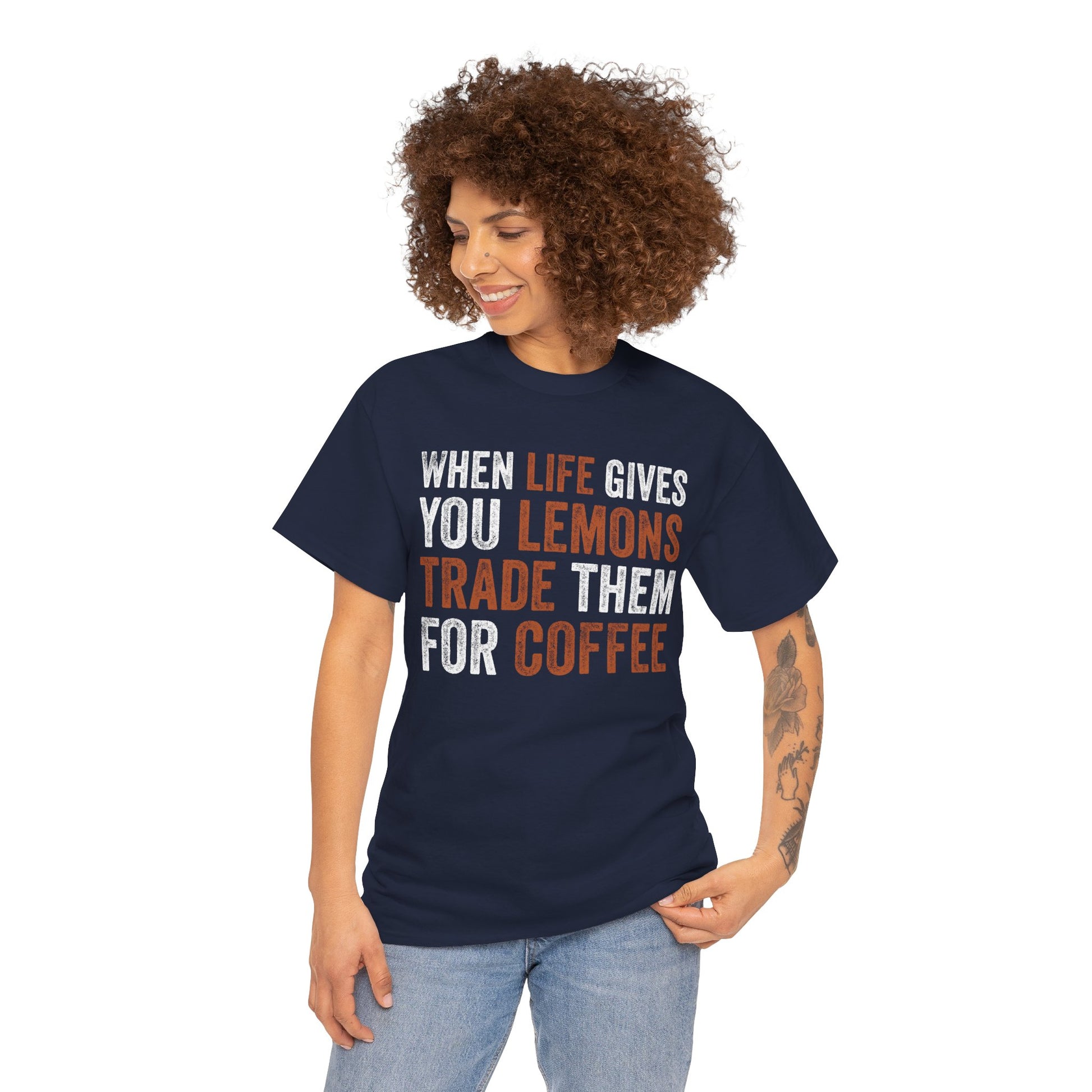 When Life Gives You Lemons Trade Them for Coffee Unisex T-shirt | TEEZOCA 