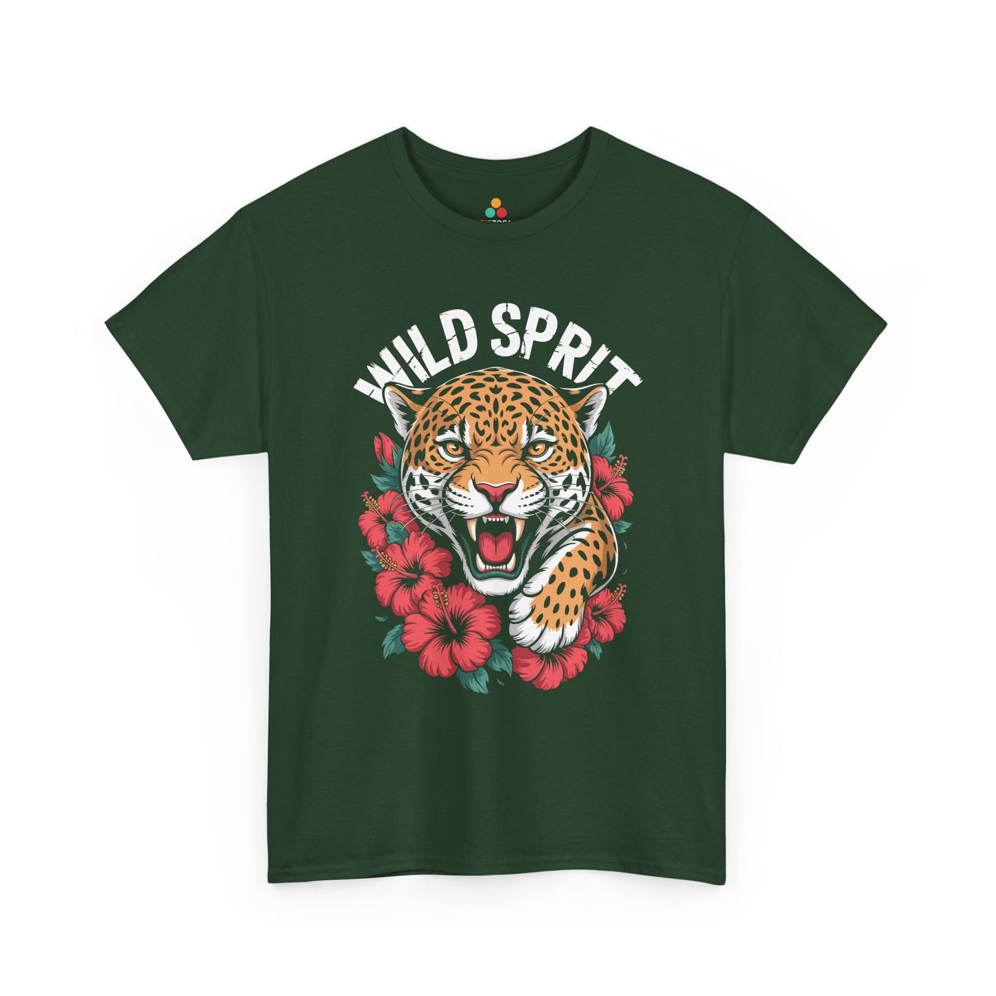 Wild Spirit Leopard Floral Graphic Unisex T-shirt | TEEZOCA 