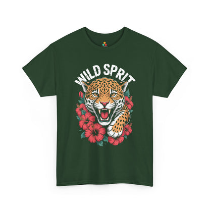 Wild Spirit Leopard Floral Graphic Unisex T-shirt | TEEZOCA 