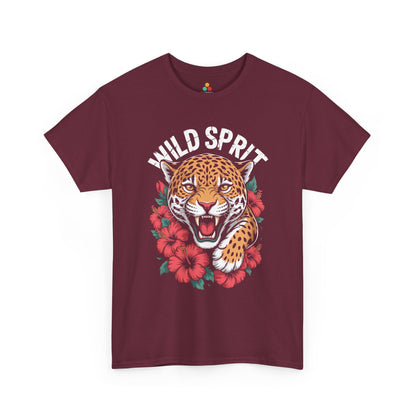 Wild Spirit Leopard Floral Graphic Unisex T-shirt | TEEZOCA 
