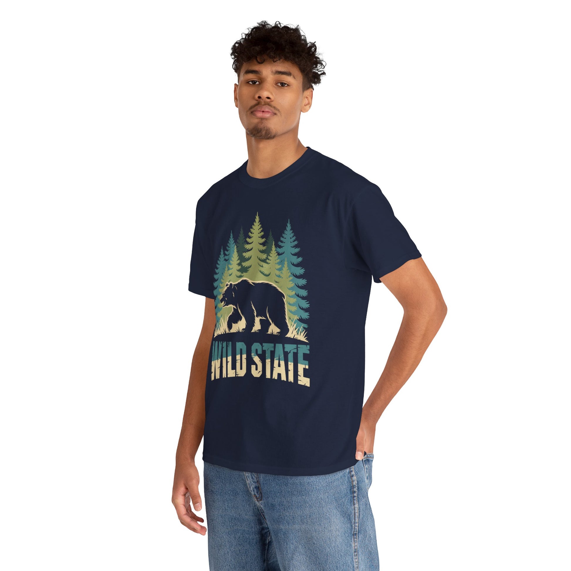 Wild State Bear Graphic Nature Unisex T-shirt | TEEZOCA 